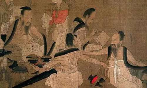 《北齊校書圖》身披透明紗衣的學士